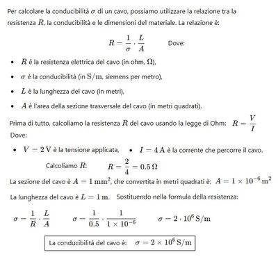 Conducibilità cavo