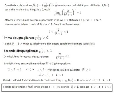 limite esponenziale parametrico