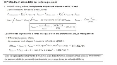 Pressione e profondità sommergibile 3 