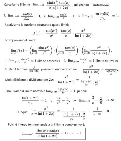 limite con 3 limiti notevoli