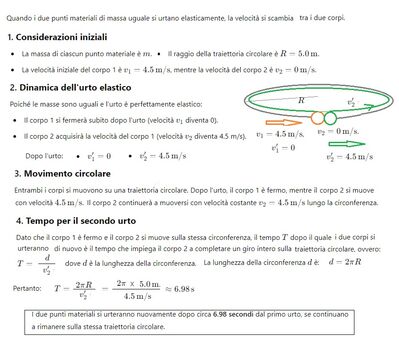 Urto elastico su traiettoria circolare