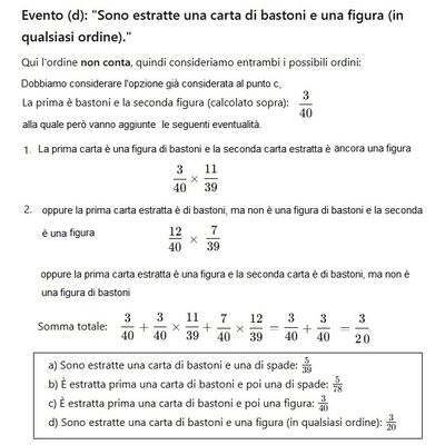 Probabilità carte mazzo 40b 