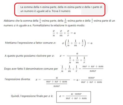 somme di frazioni numeriche