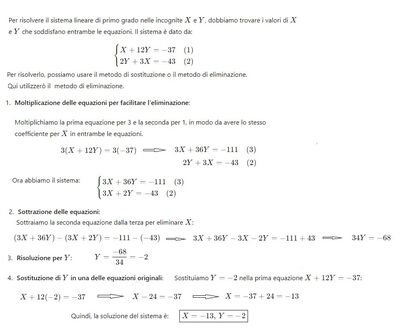 Sistema di 1° grado eliminazione