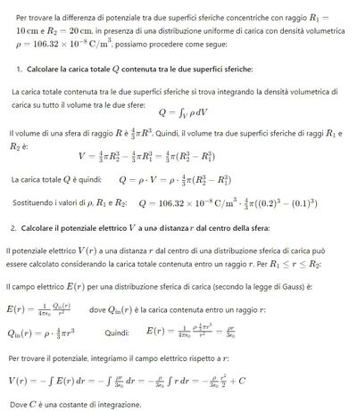 Calcolo potenziale fra sfere concentriche 1