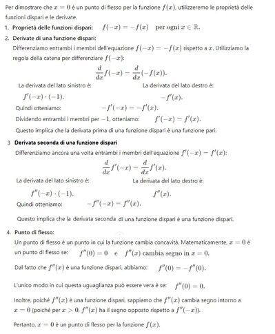 x=0 flesso per funzioni dispari