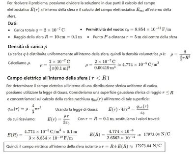 Campo elettrico sfera carica 1a