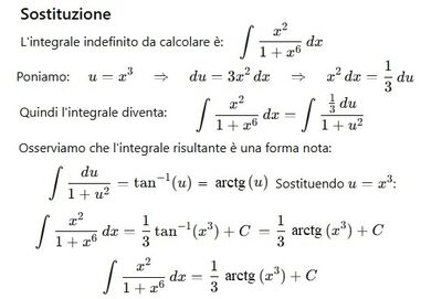 Integrale con e senza sostituzione 2