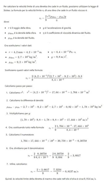 Calcolo velocità limite