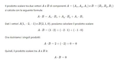 Prodotto scalare fra A e B