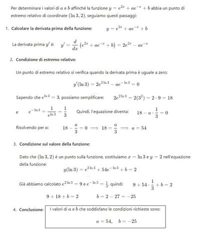 determinare i parametri a e b