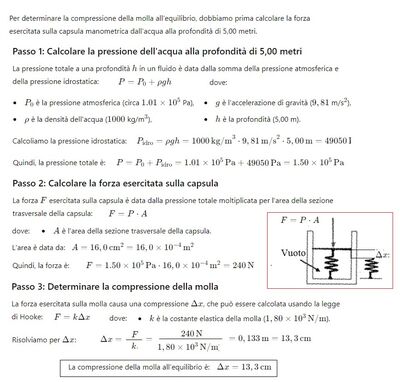 Compressione molla della Capsula manometrica