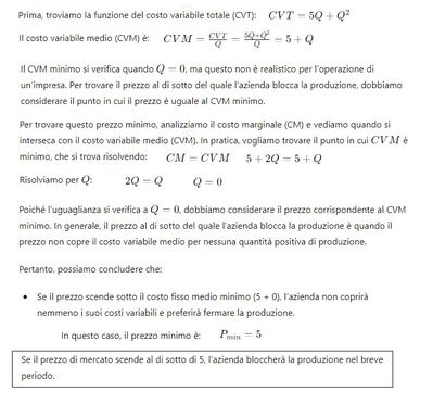 Prezzo minimo di produzione 2