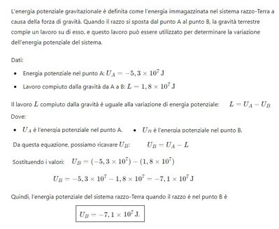 Energia potenziale punto B