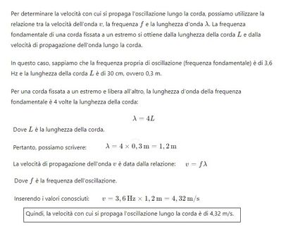 Velocità propagazione onda