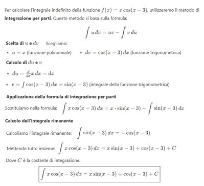 Integrale per parti