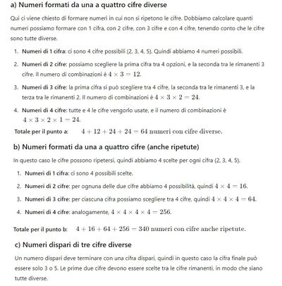 Numeri formabili con  4 cifre a disposizione 1