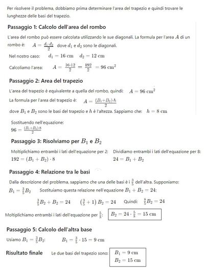 Rombo equivalente a trapezio