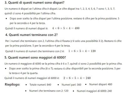 Numeri di 4 cifre con  7 numeri disponibili 2