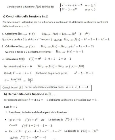 Continuità e derivabilità 1