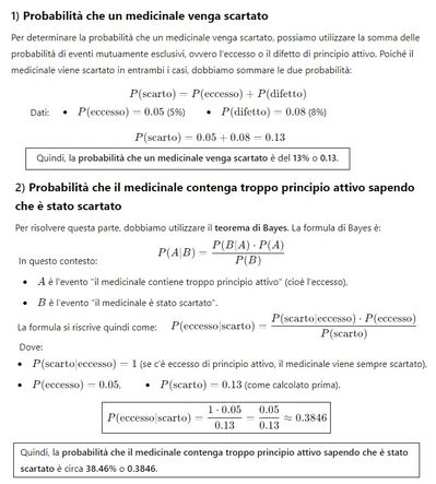 Probabilità Farmaci scartati