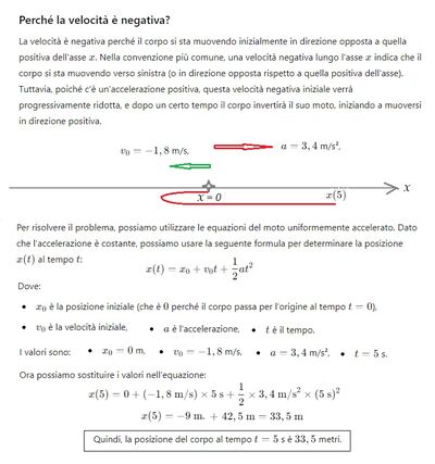 velocità negativa