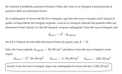 Area di un triangolo con lati raddoppiati 1