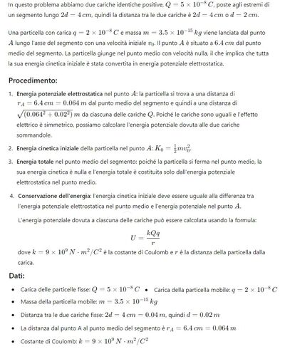 Velocità particella di carica q e massa m 1