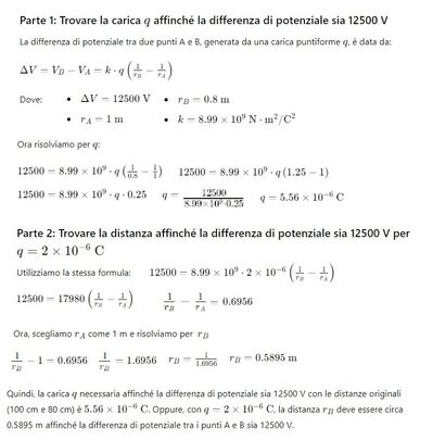 Valori compatibili con le soluzioni date