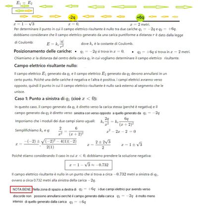 Campo elettrico nullo