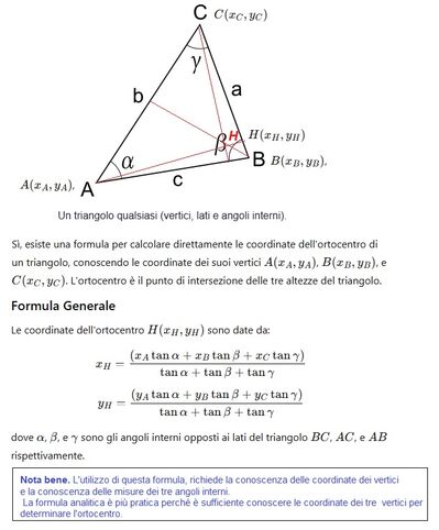 Ortocentro calcolato trigonometricamente