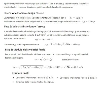 Velocità finale auto