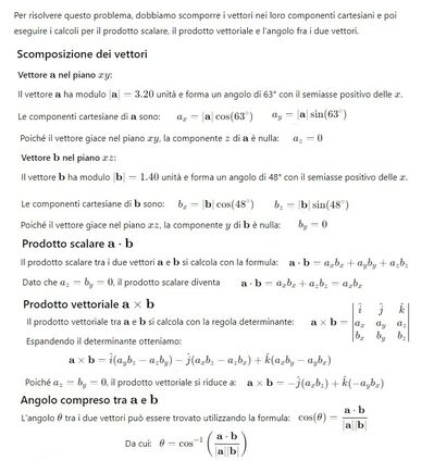 Prodotto scalare e vettoriale 1