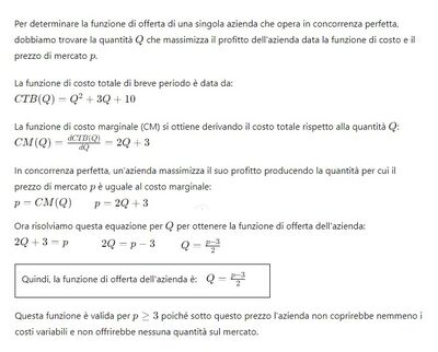 Funzione di offerta