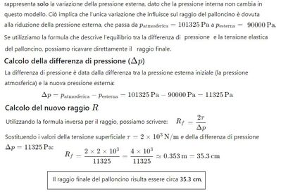 Calcolo nuovo raggio palloncino 2