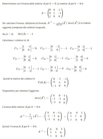 Calcolo dell'inversa di A 2