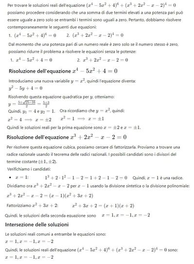 soluzione equazione somma di quadratiche