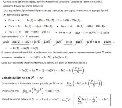 Convergenza e somma serie telescopica 2