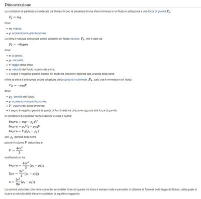 Dimostrazione  velocità limite  Legge di Stokes   Wikipedia   it.wikipedia.org