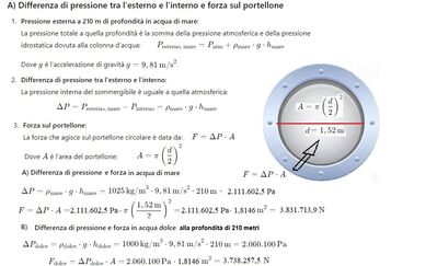 Pressione e profondità sommergibile 2 