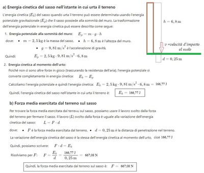 Sasso che cade e affonda nel terreno