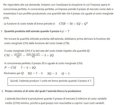 Prezzo minimo di produzione 1