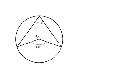 circonfenza con angolo 135° al centro e alla circonferenza 67,5°