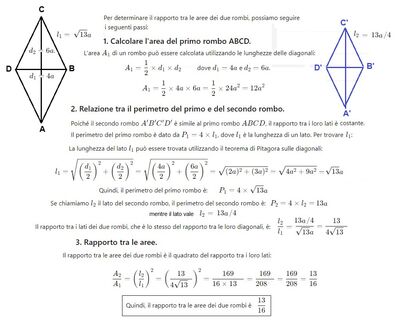 Rapporti fra aree in rombi simili