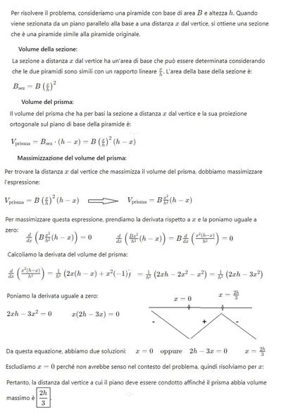 prisma con volume massimo