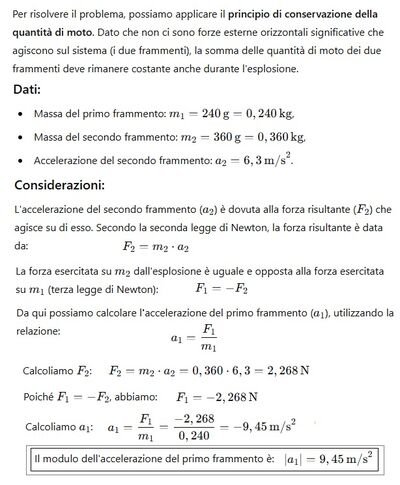 Accelerazione frammento