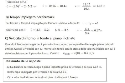 blocco lanciato su piano inclinato 2