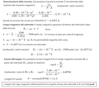 Angolo della bussola nel solenoide 2