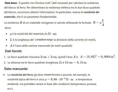 Calcolo resistenza ferro 1