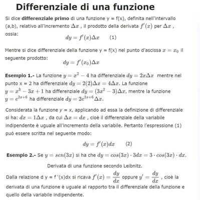 Differenziale di una funzione 1 